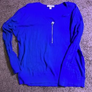 Large Michael Kors Cobalt Blue Sweater w/Padlock Detail on Zipper